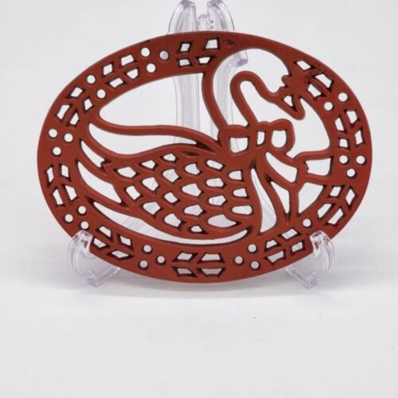 Vintage Avon Cast-iron Christmas Holiday Goose Trivet - Picture 1 of 3